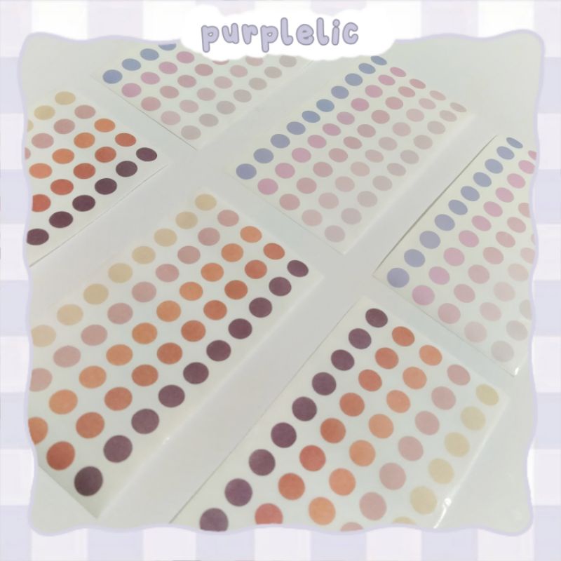 

[PURPLELIC] - 50 PCS STICKER DOT / STIKER BULAT warna warni aesthetic