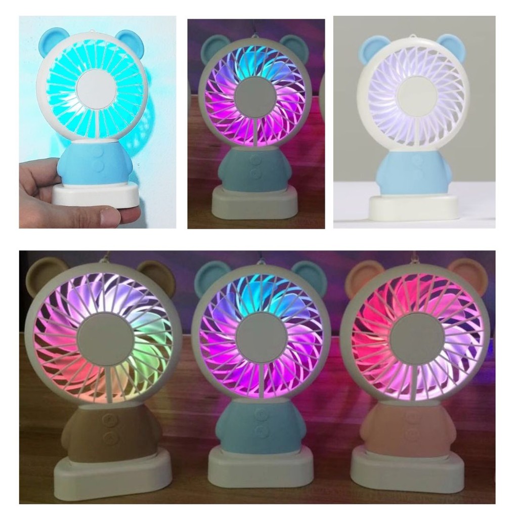 Kipas Angin USB Mini Fan LED Portabel Gum Bear ZW2801 111153