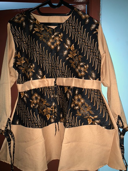 Tey-17 Batik Wanita Asj Sa Hrb026 Kenongo Kemeja Tosca Pendek