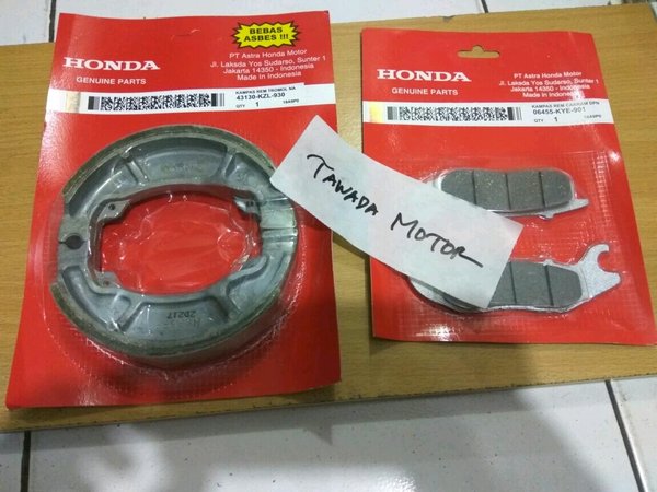 KANVAS REM SET DEPAN DAN BELAKANG HONDA MEGAPRO NEW DAN VERZA