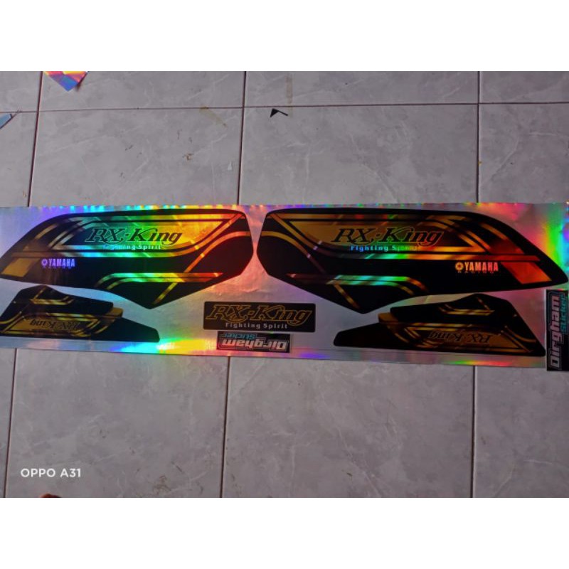Lis striping sticker variasi Yamaha RX-King hologram gold