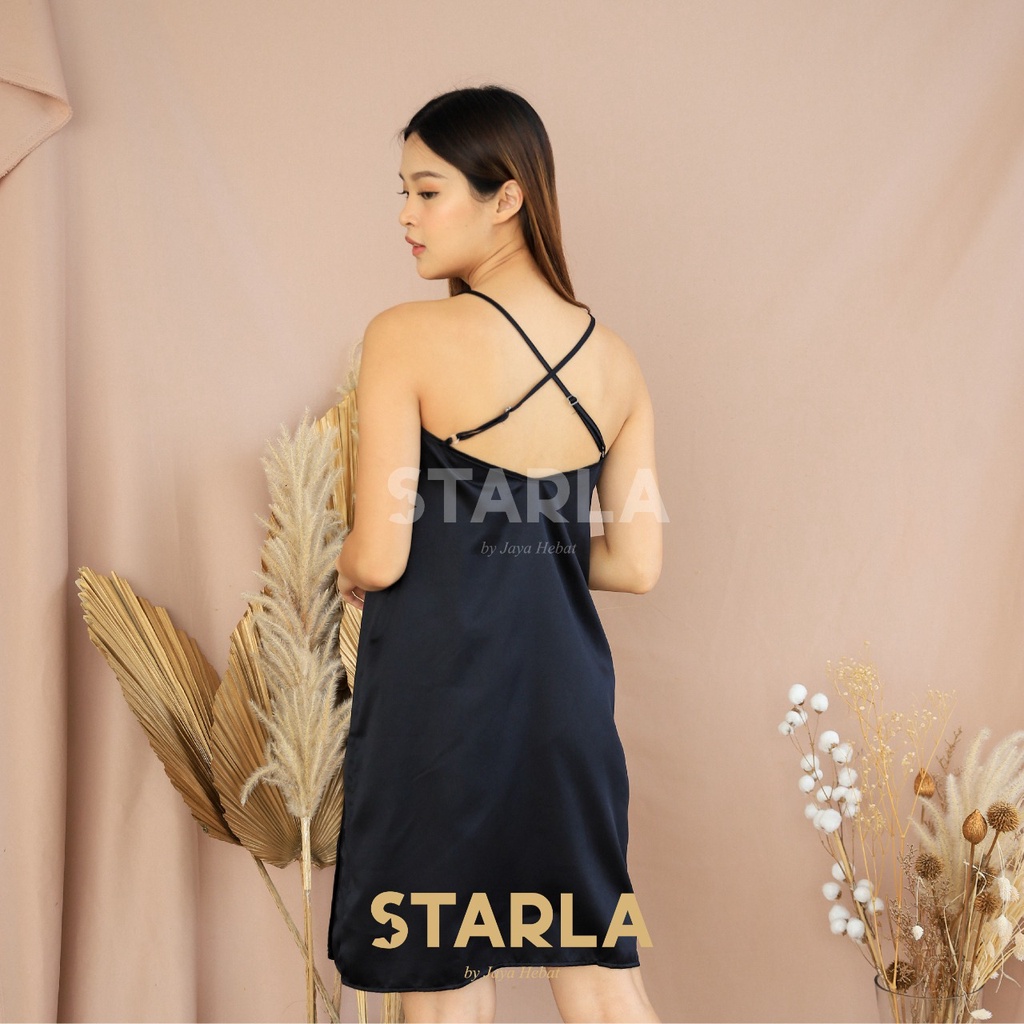 LINGERIE WANITA WOMEN SHORT DRESS LINGERIE SEXY SATIN WANITA BAJU TIDUR SEXY TANK TOP DRESS STARLA HAILEY