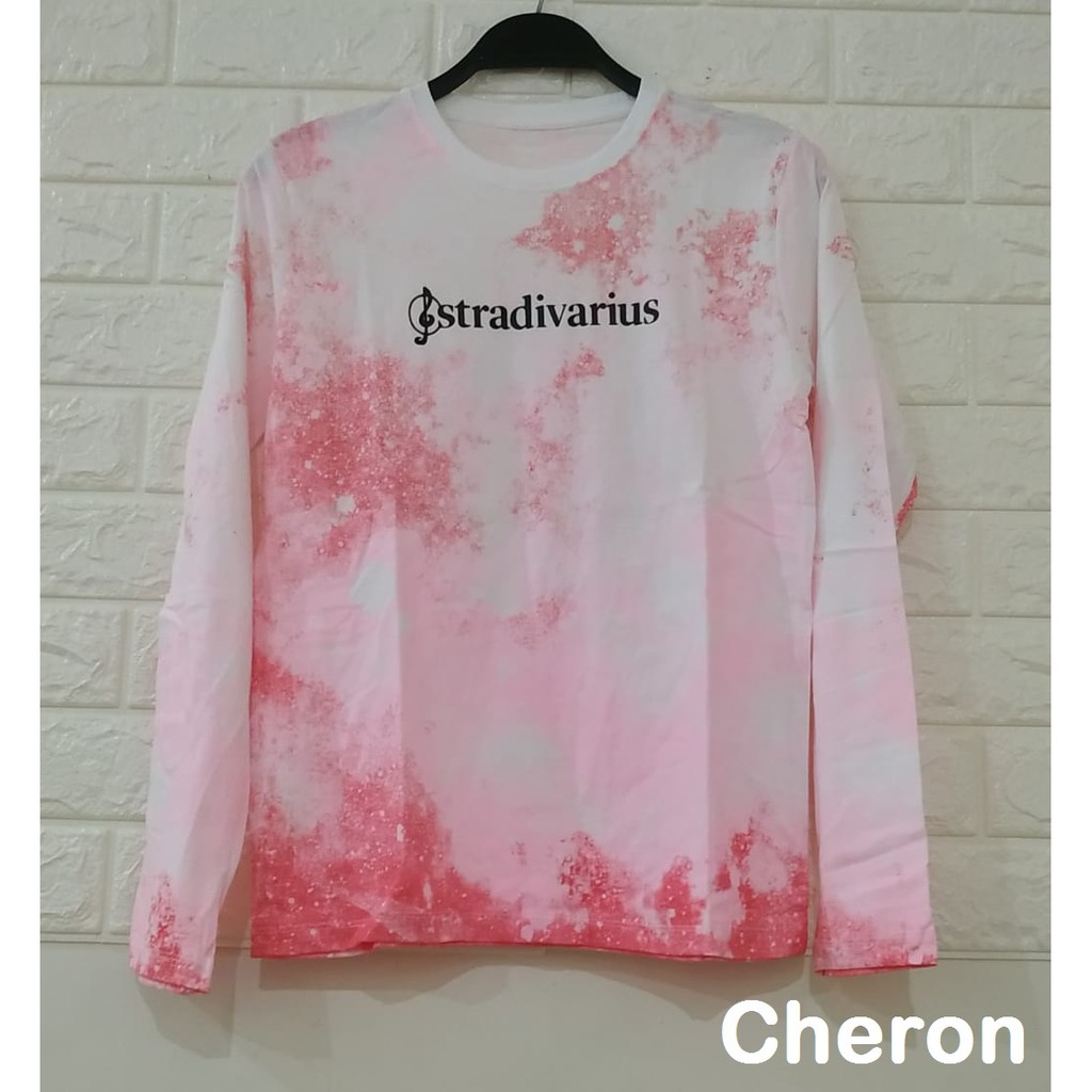 CHERON 19350 - Kaos Cewek Tie Dye Tshirt Distro Baju Atasan Lengan Panjang Wanita ABG Remaja Dewasa
