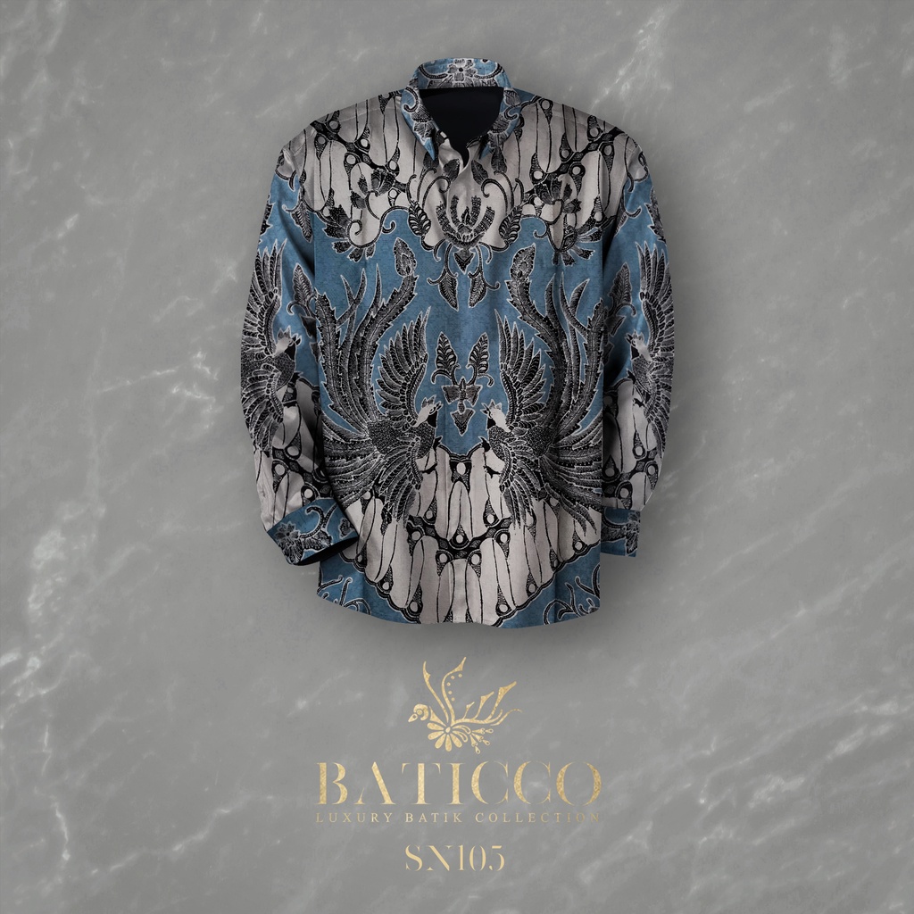 Kain Batik Tulis Premium Sutra Pola Kemeja Pria SN105