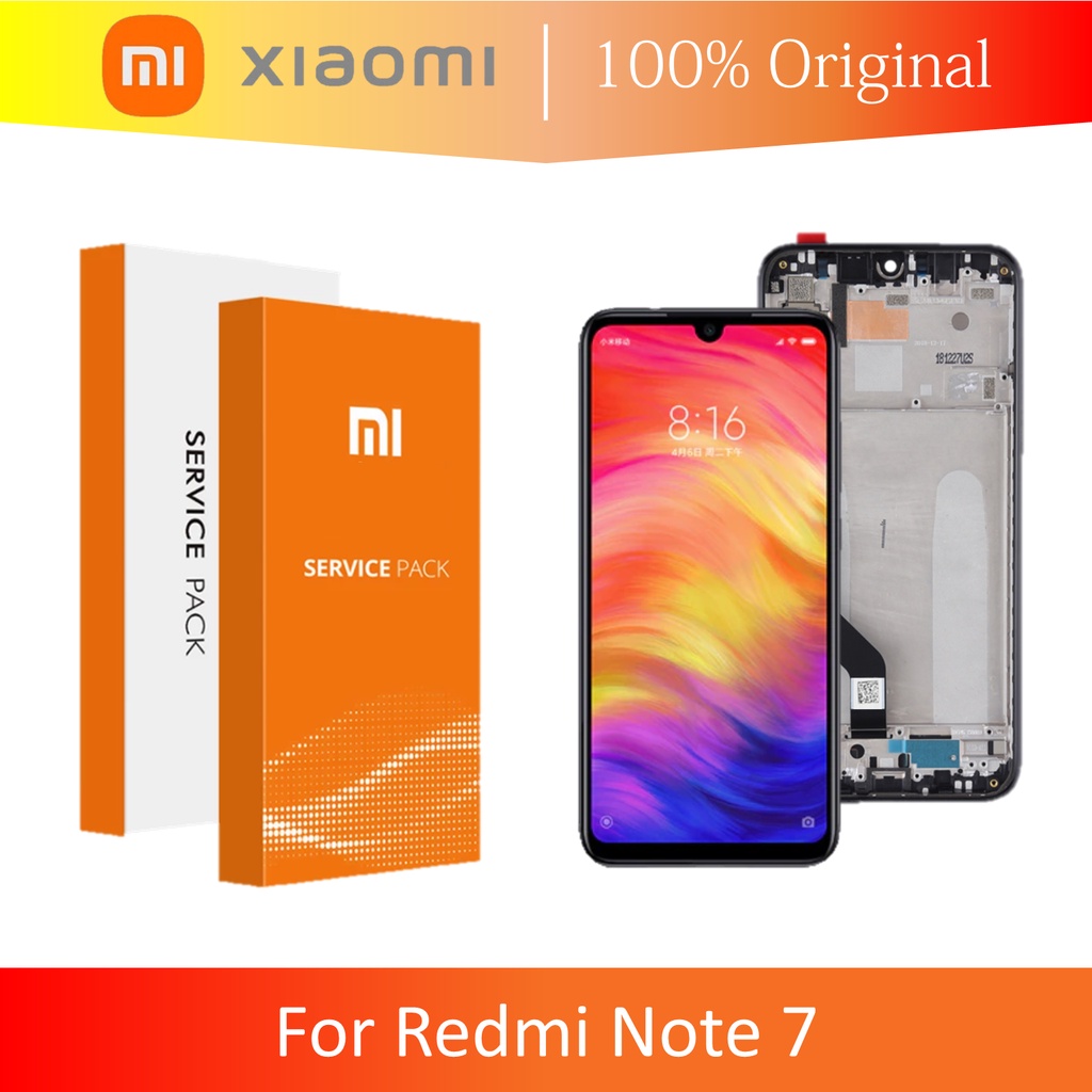 [ CHECK.ID ] LCD + FRAME XIAOMI REDMI NOTE 7 / NOTE 7 PRO ORIGINAL SERVICE PRODUCT