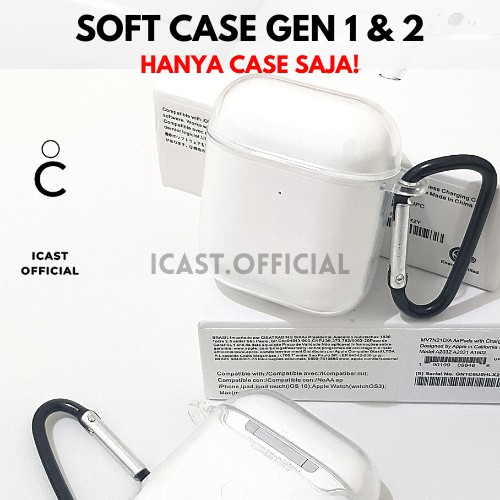 Case Airpods Gen 2 1 Silicone Case Gratis HOOK Transparant Case Airpods Casing Bening Airpods