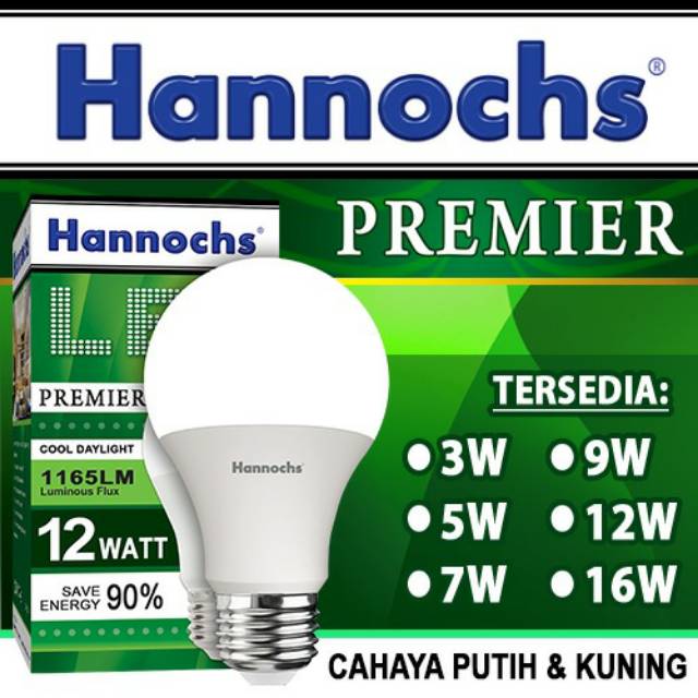 LAMPU LED HANNOCHS 3 Watt /5 Wattt/7 Watt /9 Watt /12 Watt/ 15 Watt PREMIER