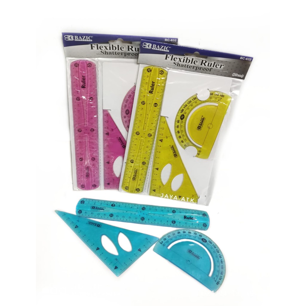 

PENGGARIS MISTAR SET 20 CM FLEXIBLE LENTUR FLEKSIBEL BUSUR MISTAR SEGITIGA STENSIL BC-632