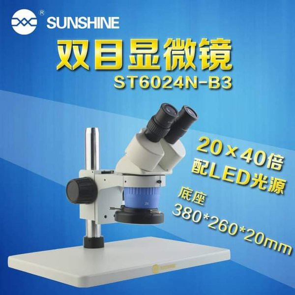 MICROSCOPE SETEREO SUNSHINE ST6024N-B3 PLUS LAMPU LED ORIGINAL