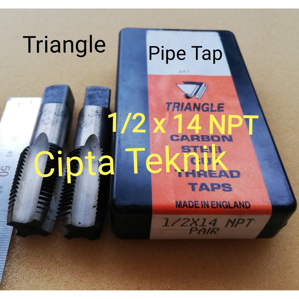 Hand Tap Pipa 1/2 inchi X 14 NPT Triangle - Tap pipa 1/2x14 NPT Ulir Pipa 1/2 inchi NPT