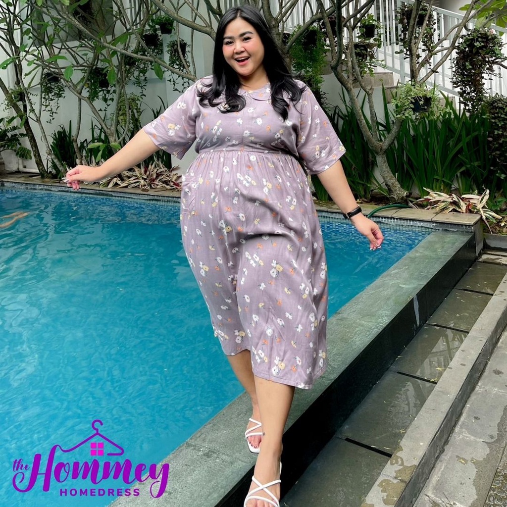 Dress Korea Wanita Kekinian Jumbo Big Size Dress Aurora Lilac The Homme