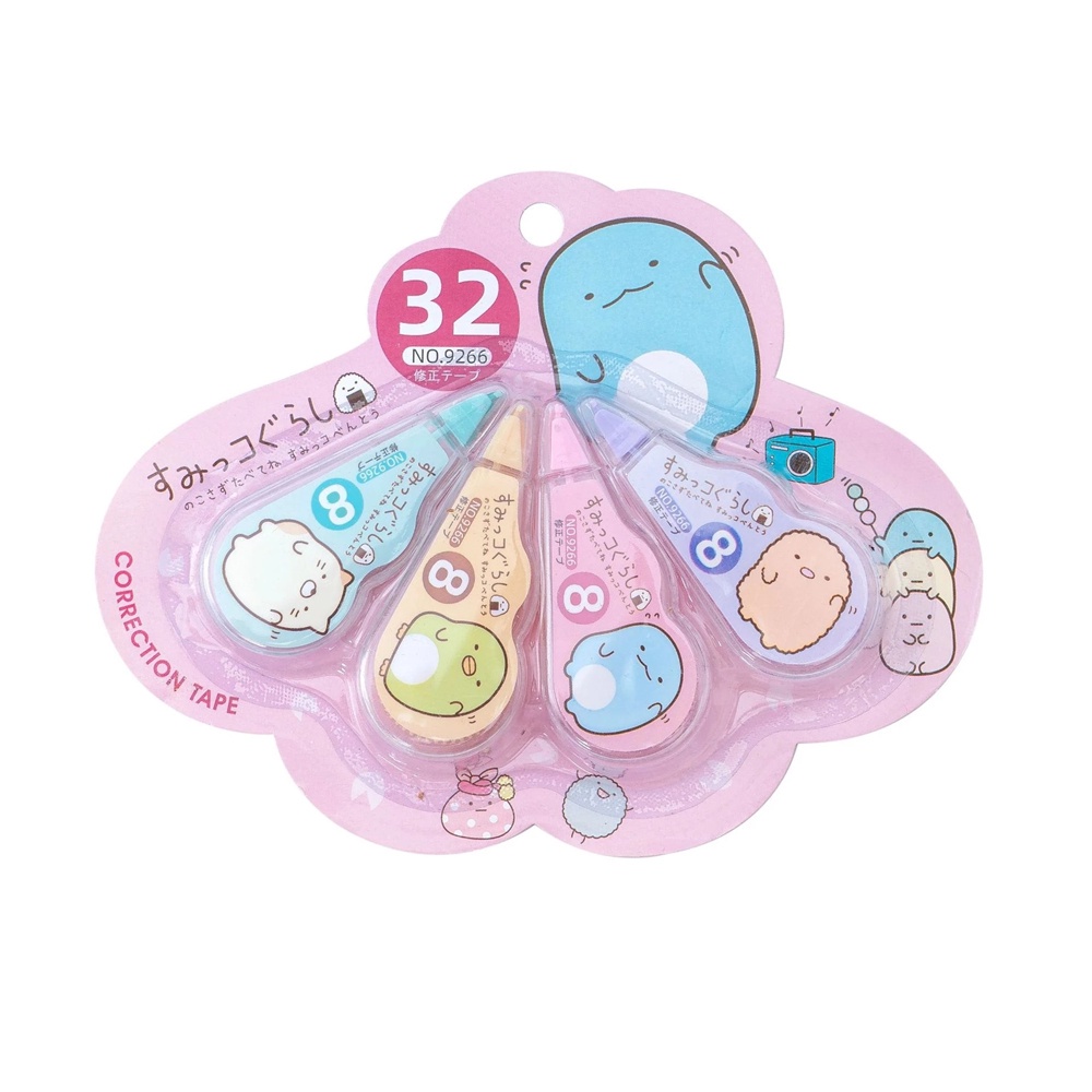 Lanfy 4pcs / Pak Correction Tape / Tip Ex / Tip Ex Kertas Motif Kartun Lucu Untuk Stationery Sekolah / Kantor