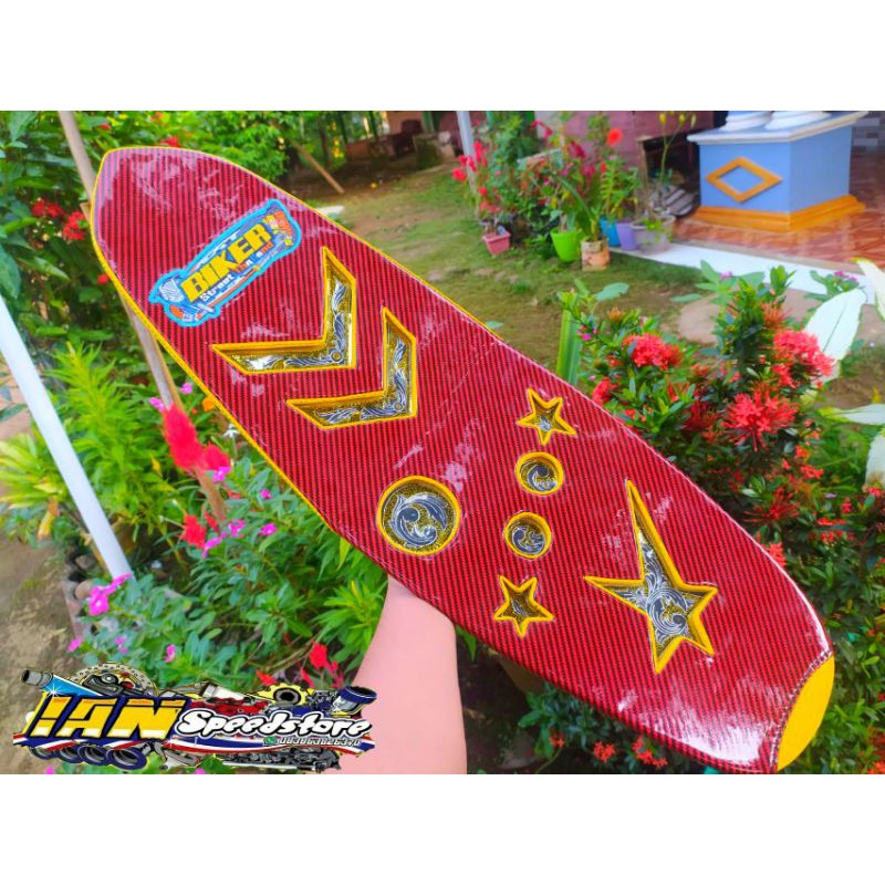Jok slim custom karbon full ukiran for satria, jupiter, fu, mx, supra, beat, mio, vario, scoopy,