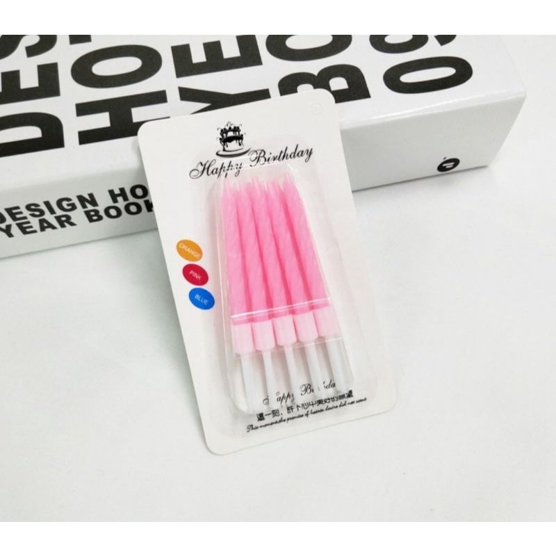 

[ISI 10 PC] LILIN ULIR SPIRAL PENDEK METALIK MERAH GOLD SILVER PINK