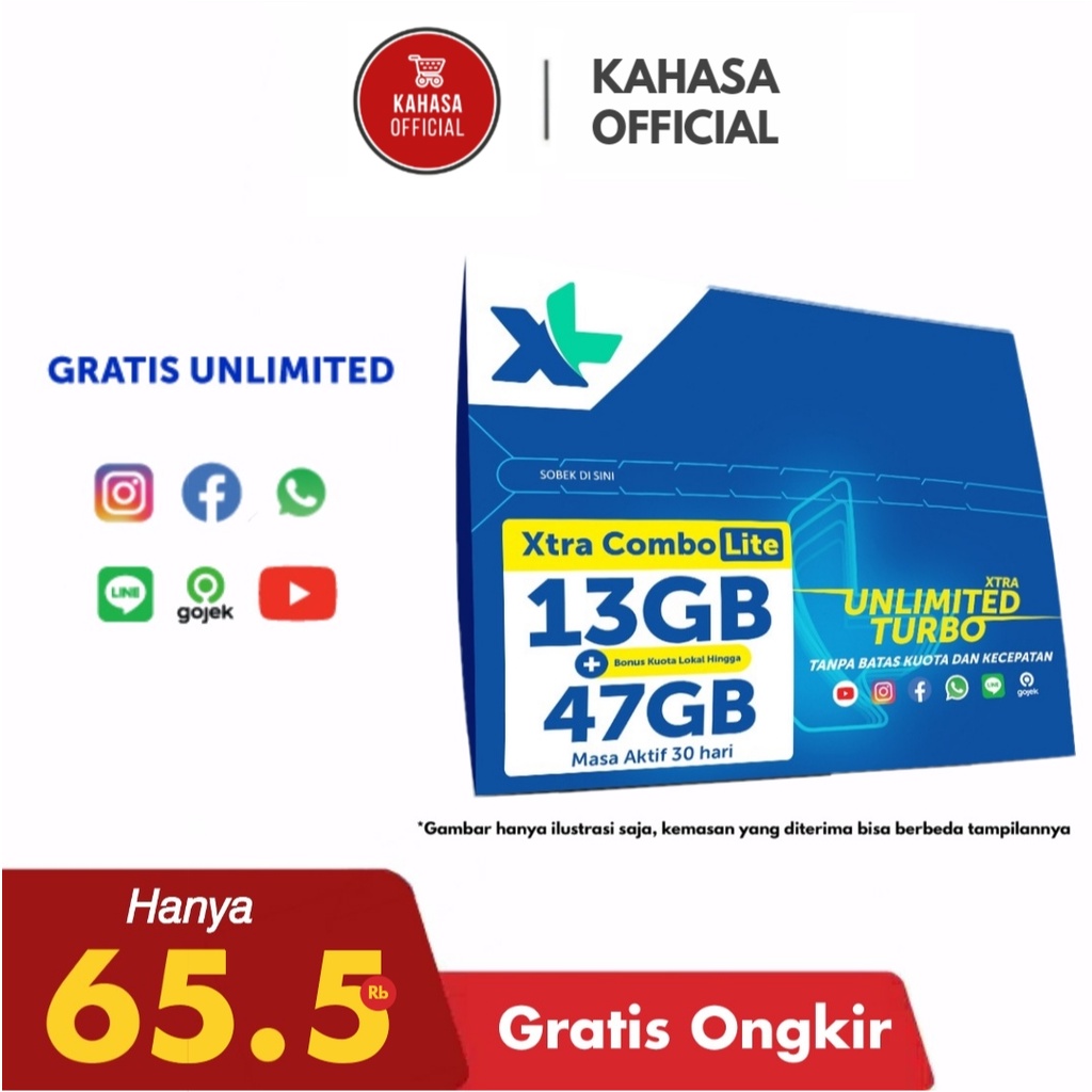 Kartu Perdana XL Xtra Combo Lite Kuota Hingga 21GB + Xtra Unlimited