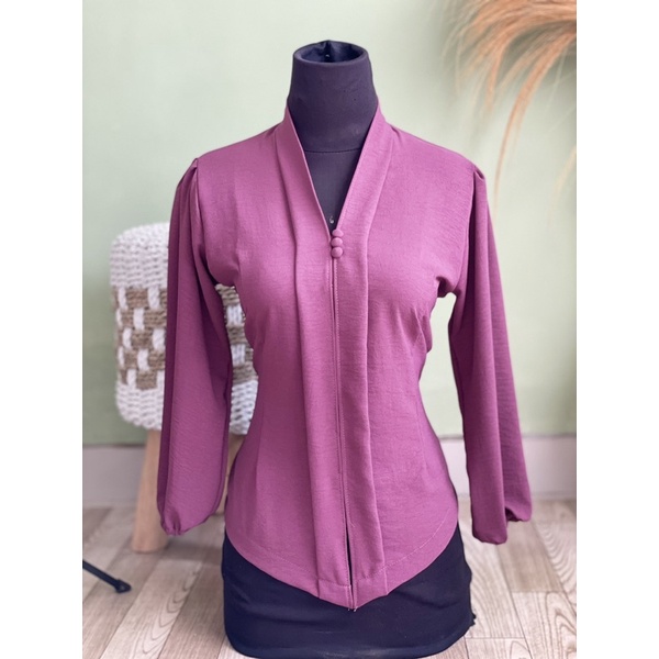 kebaya kartini crinkle airflow variasi kancing bungkus model tangan 7/8 | kebaya kekinian bali