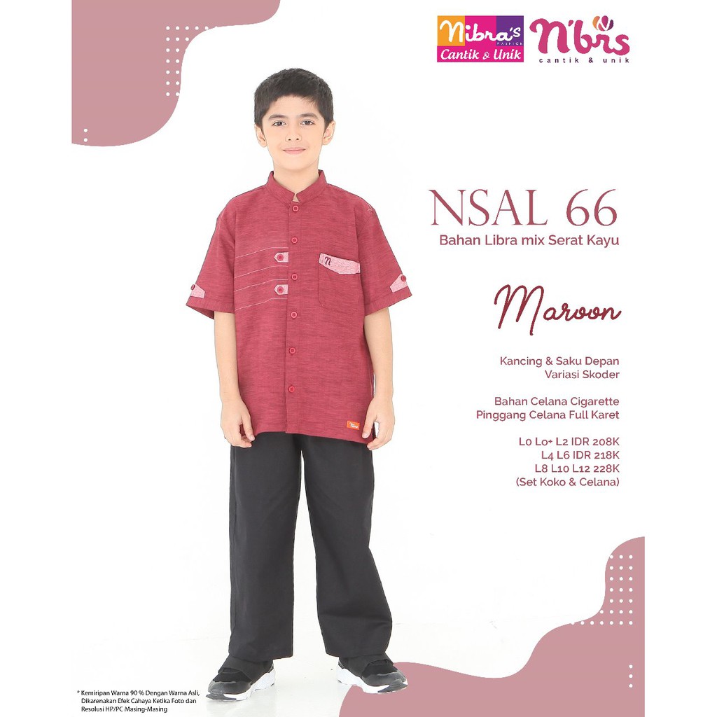 SARIMBIT NIBRAS 66 MARUN NBRS BAJU COUPLE KELUARGA MUSLIM LEBARAN 2020 TERBARU [COD]