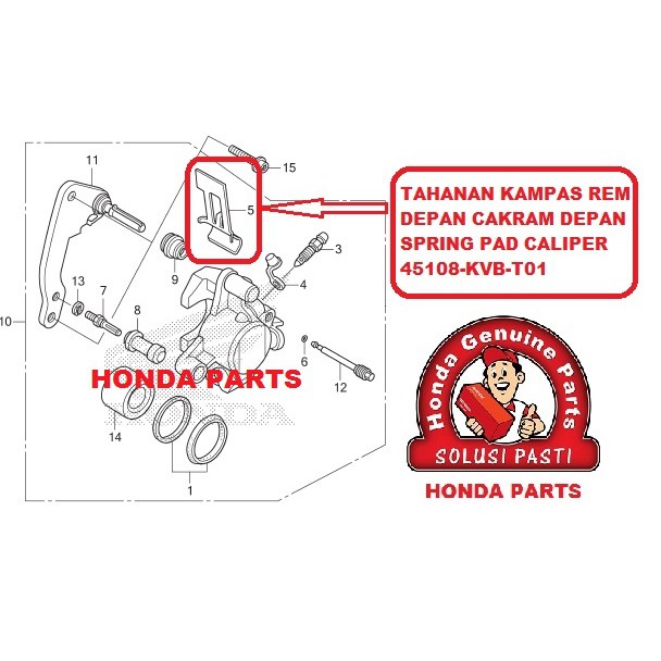 PER PLAT DUDUKAN TAHANAN KAMPAS REM CAKRAM DEPAN DISKPAD SPRING PAD KALIPER 45108-KVB-T01