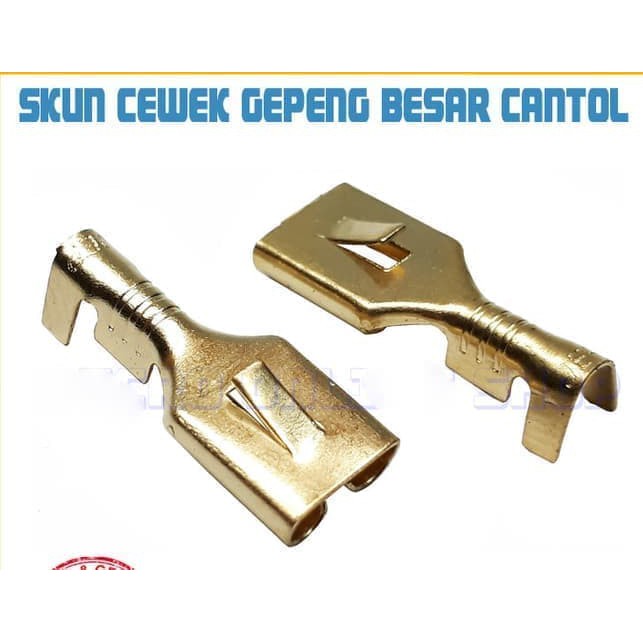 Skun Gepeng 8mm Cewek Female Kecil / Soket / Skun Motor / Skun kabel