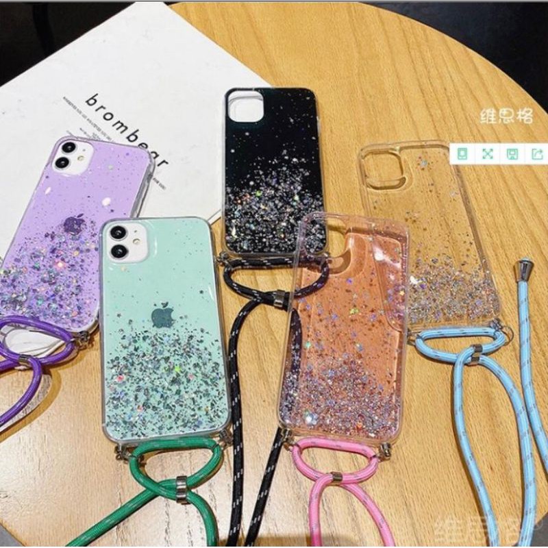 Case Tali Nagita Samsung A32 4G A52 A52S 5G A72 A22 4G A22 5G A02 M02 M22 M32 Lanyar Glitter Gantungan