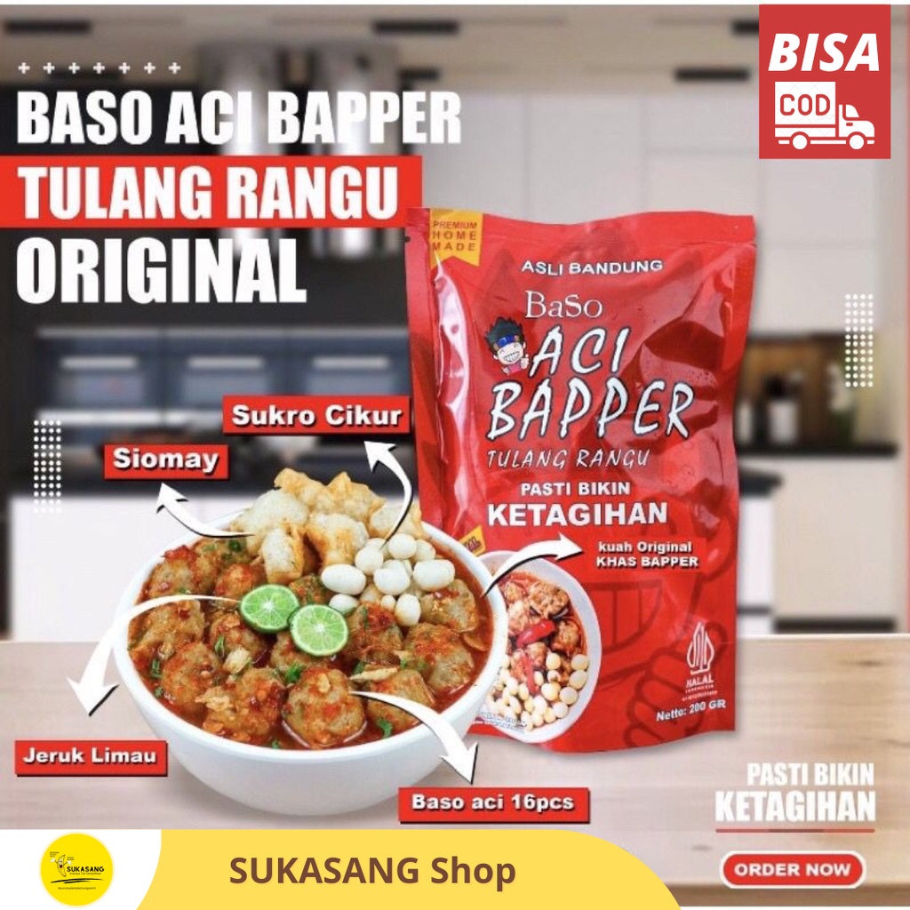 Jual Baso Aci Bapper Rasa Tulang Rangu Original Bakso Baper Boci Halal