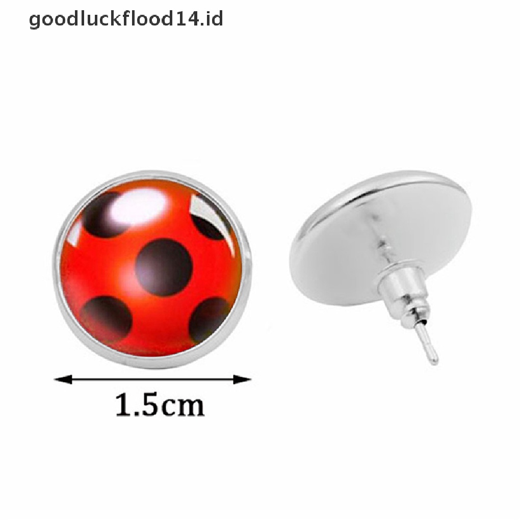[OOID] Cute Ladybug Ear Stud Earrings Animal Circle Earrings Women Party Gift Jewelry ID