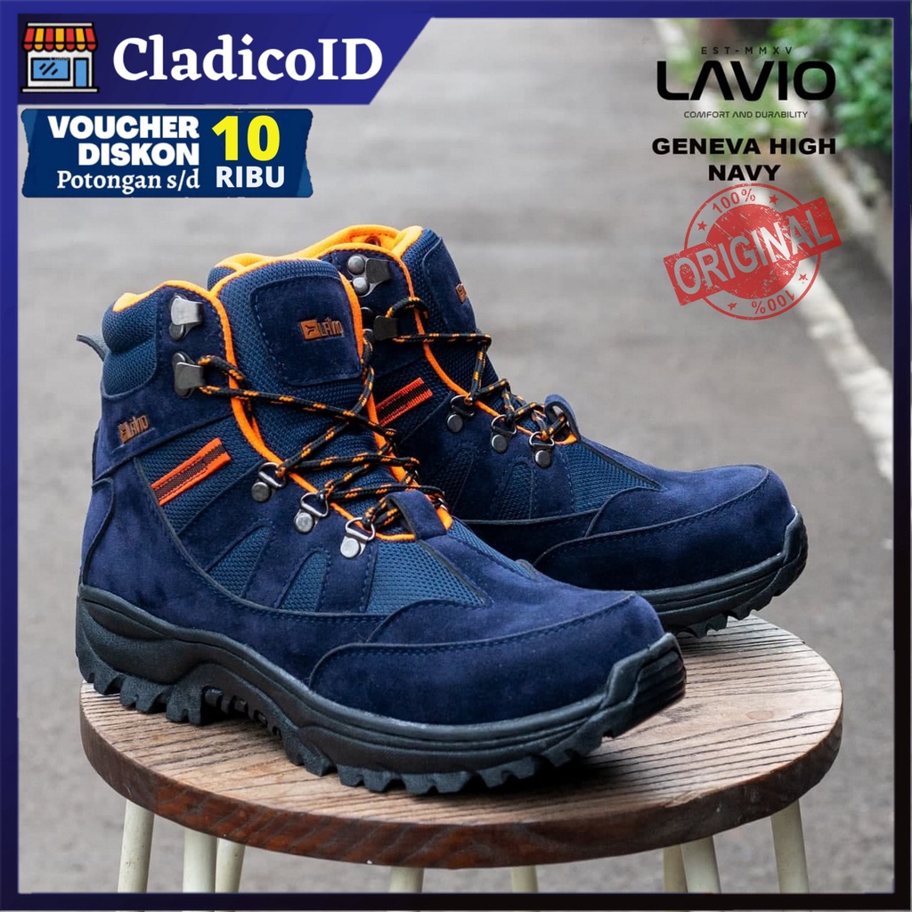 Sepatu Safety Boots Tinggi Original  Lavio Geneva High Kerja Lapangan Outdoor Sefty Shoes Ujung Besi Pria Cowok