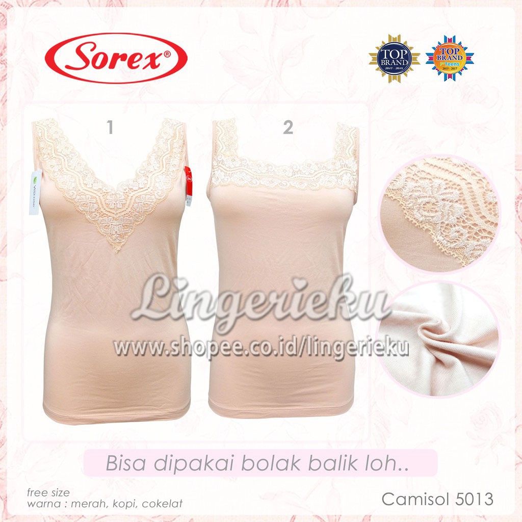 Sorex 5013 Kamisol Singlet Tanktop V-Neck U-Neck Bolak Balik Dijamin Murah