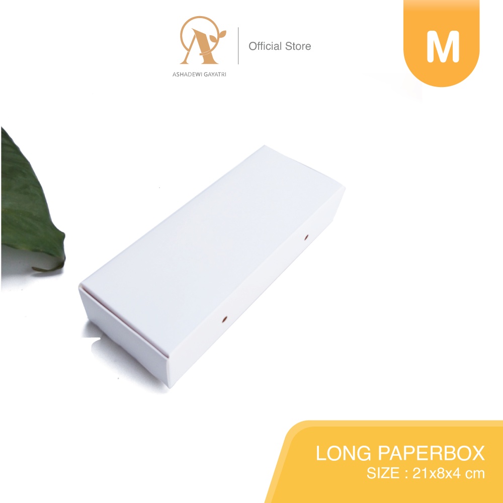 

Ashadewi Gayatri - Long Paperbox M / Medium Size (21x8x4 cm) Ivory White / Paper Box / Paper Packaging