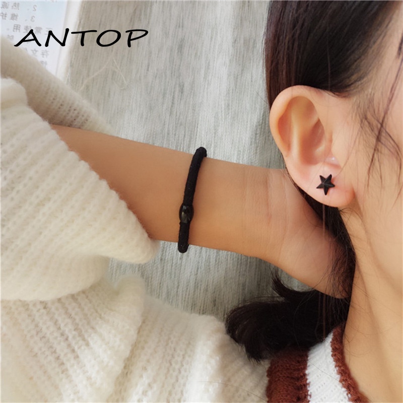 Temperamen Korea Retro Gelap Bintang Berongga Anting Aksesoris Fashion Wanita ANTOP