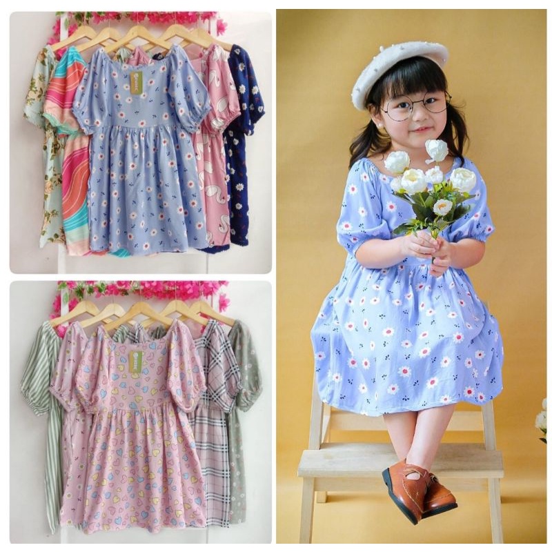 PILIH MOTIF Dress Kalina Beuzee Dress Anak Rayon Premium Dress Bayi Lucu KIDS 1-4 TAHUN