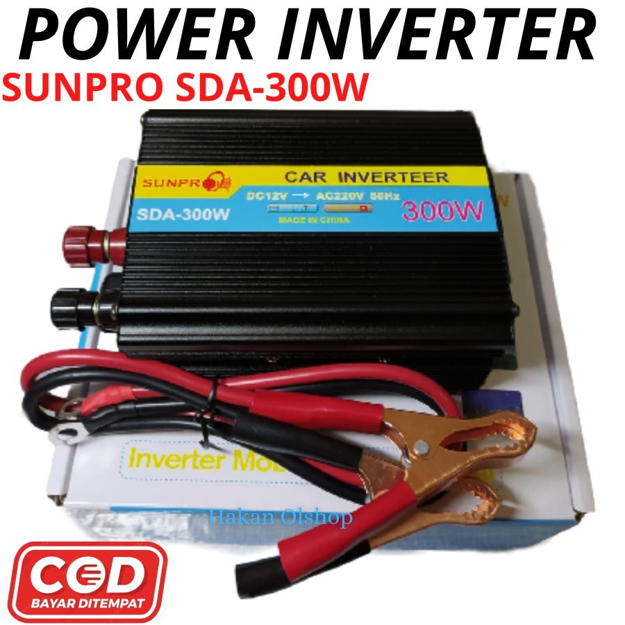 COD POWER INVERTER SUNPRO SDA-300W DC TO AC 12V-220V / INVERTER MOBIL SDA-300W