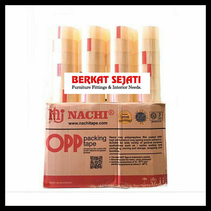 

1 Dus 72 Roll Lakban Cokelat Bening Nachi Opp Tape 2" Inch 48 Mm 100 Y - Bening