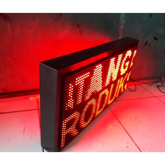 

RUNNING TEXT OUTDOR WARNA MERAH 32X64cm 2 SISI PANEL DIP