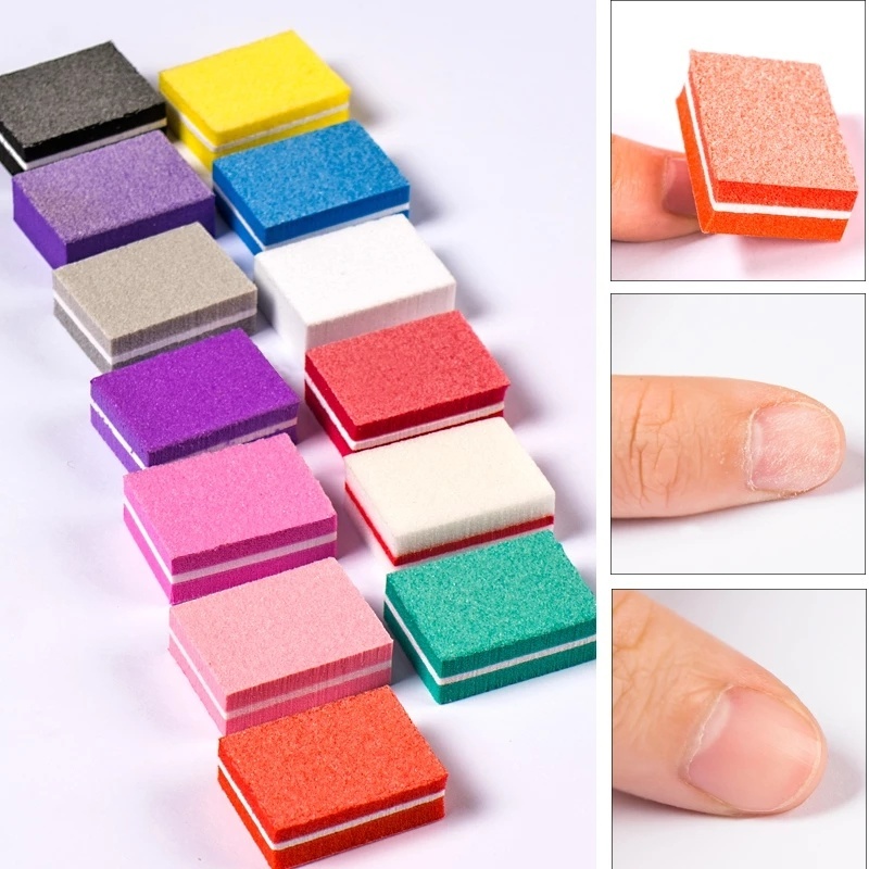 10pcs Spons Buffer Kuku Mini Dua Sisi Untuk Manicure Pedicure