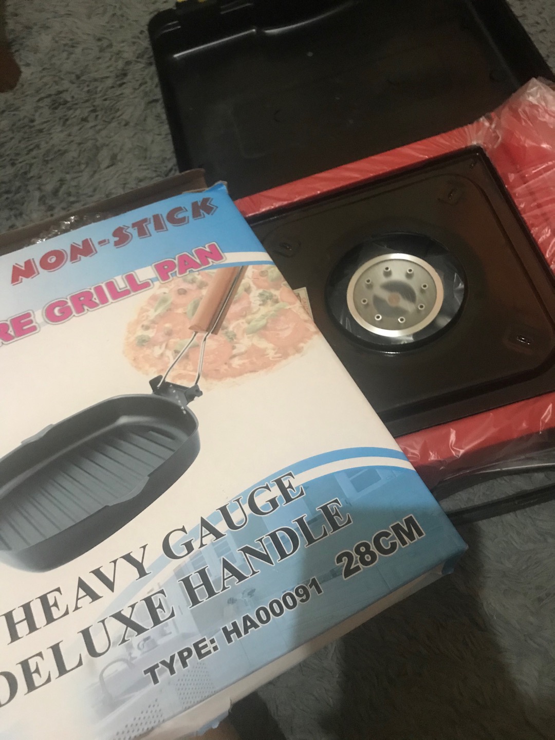 Panggangan Persegi 28cm / Square Grill + Kompor Portable 2in1 Progas / Paket Panggangan + Kompor