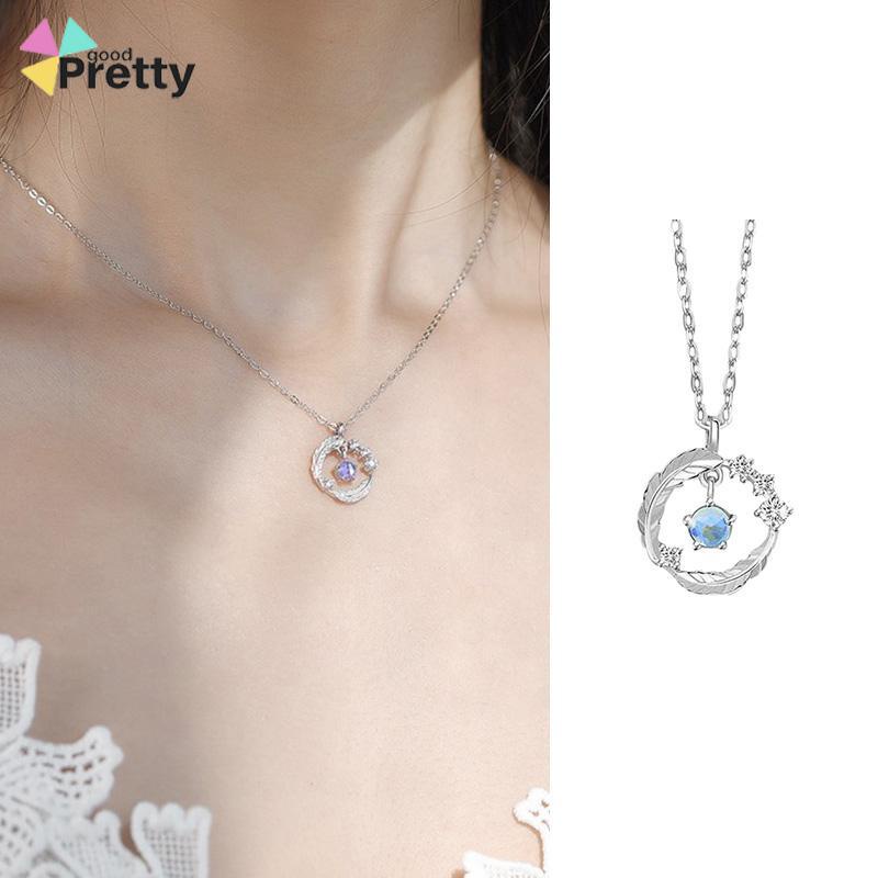 Kalung Bulu Wanita Tulang Selangka Liontin Cahaya Mewah Trendi Sederhana Rasa Desain Niche - PD