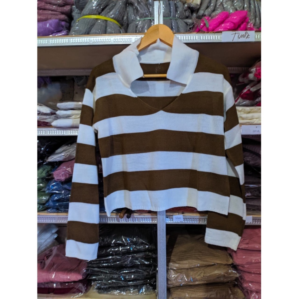 atasan blaster,outer crop,sweater crop blaster-bronze