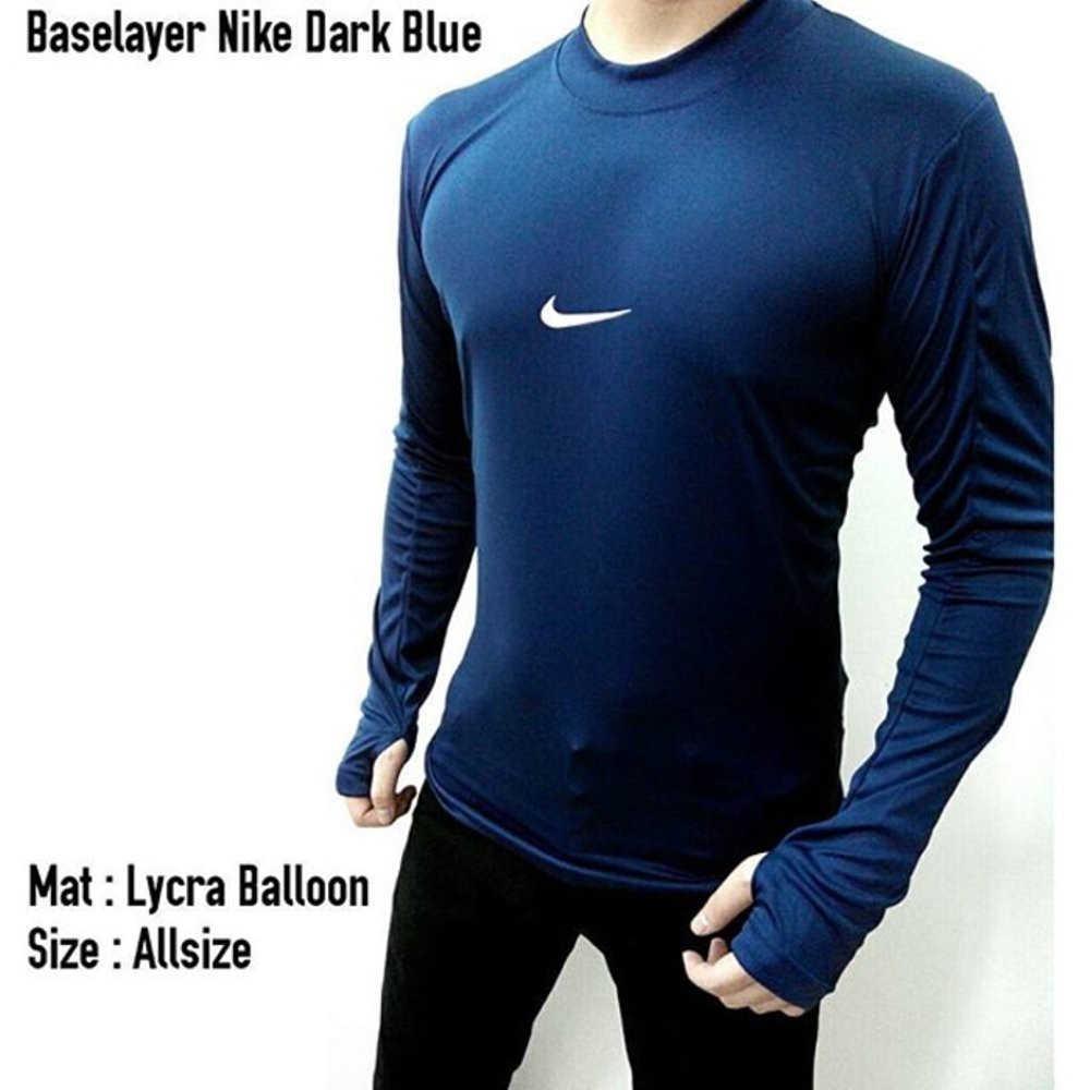 Sale/Diskon - Nike Menset Baselayer Panjang Putih/Navy - Aksesoris Olahraga-1