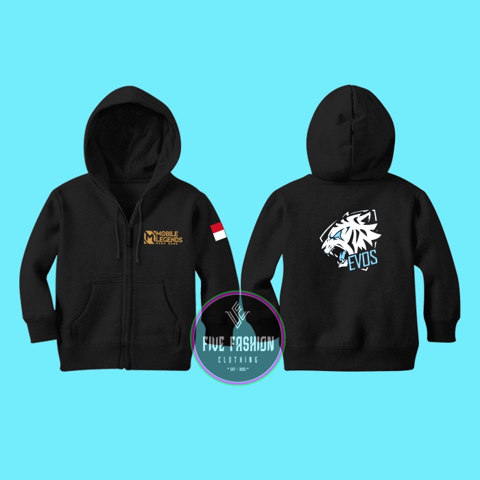 Jaket Anak Sweater Zipper ML Mobile Legends EVOS LEGENDS