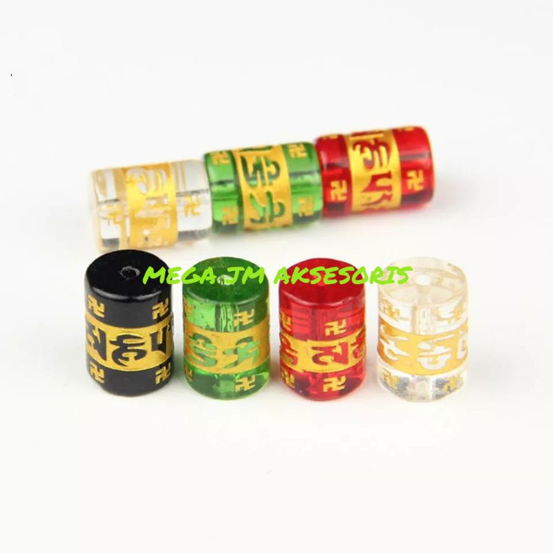 Bahan Gelang Manik Manik Bahan Gelang Batu Tibet Tabung Mantra 8mm