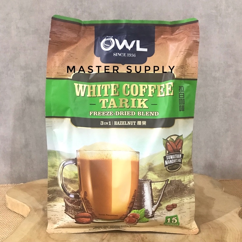 OWL WHITE COFFEE TARIK HAZELNUT 3 IN 1 / ISI 15 PC / KOPI ENAK