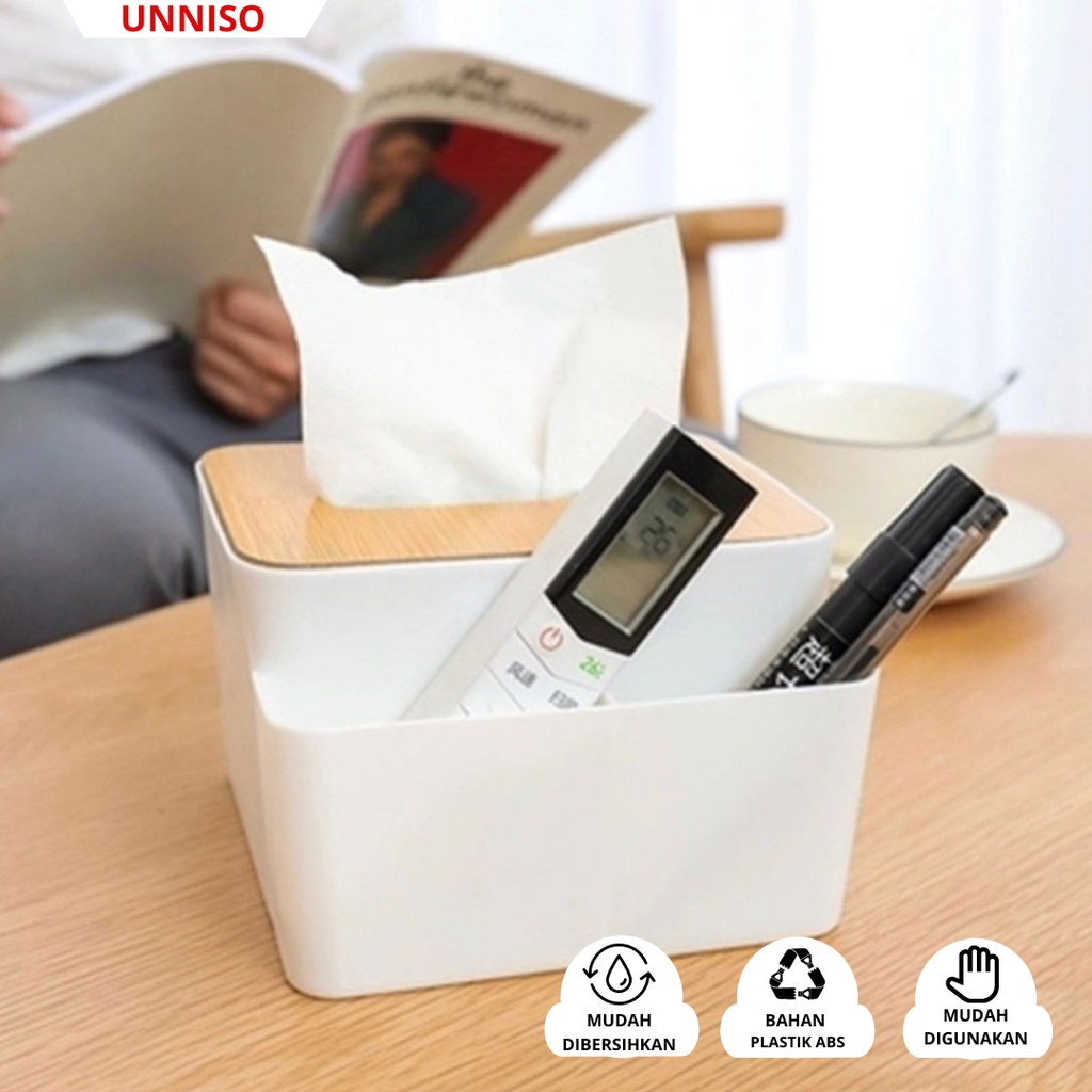 UNNISO - Kotak Tissue Organizer With Storage Holder TT07