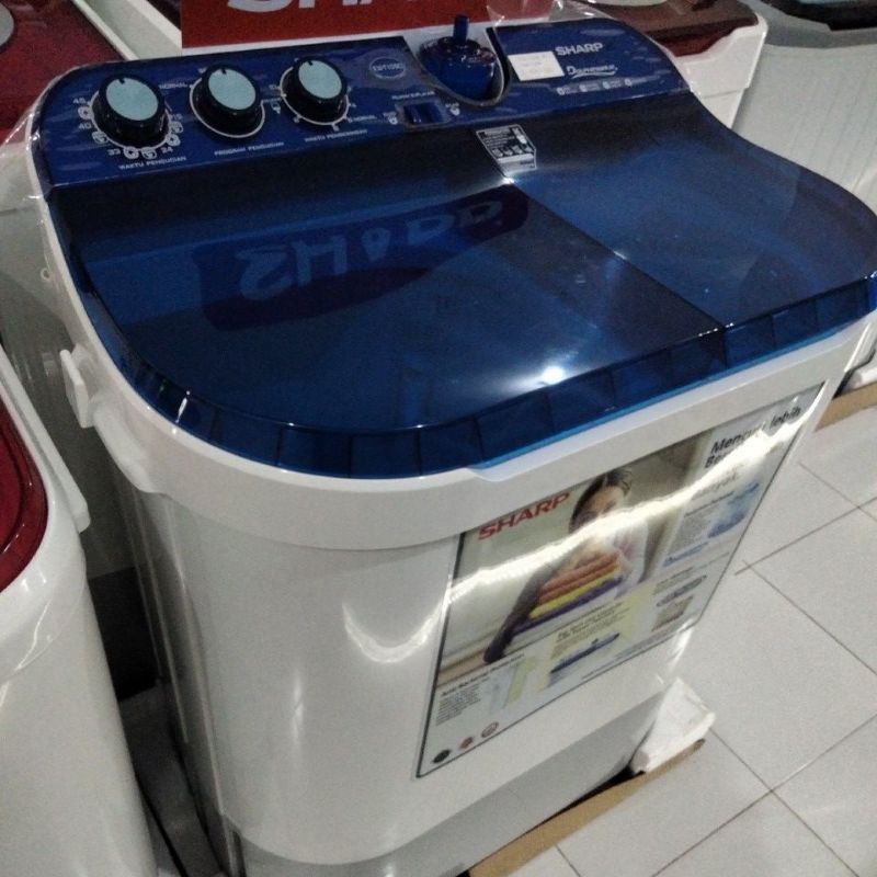 Mesin cuci Sharp EST 1090 BK VK 10 KG 2 tabung