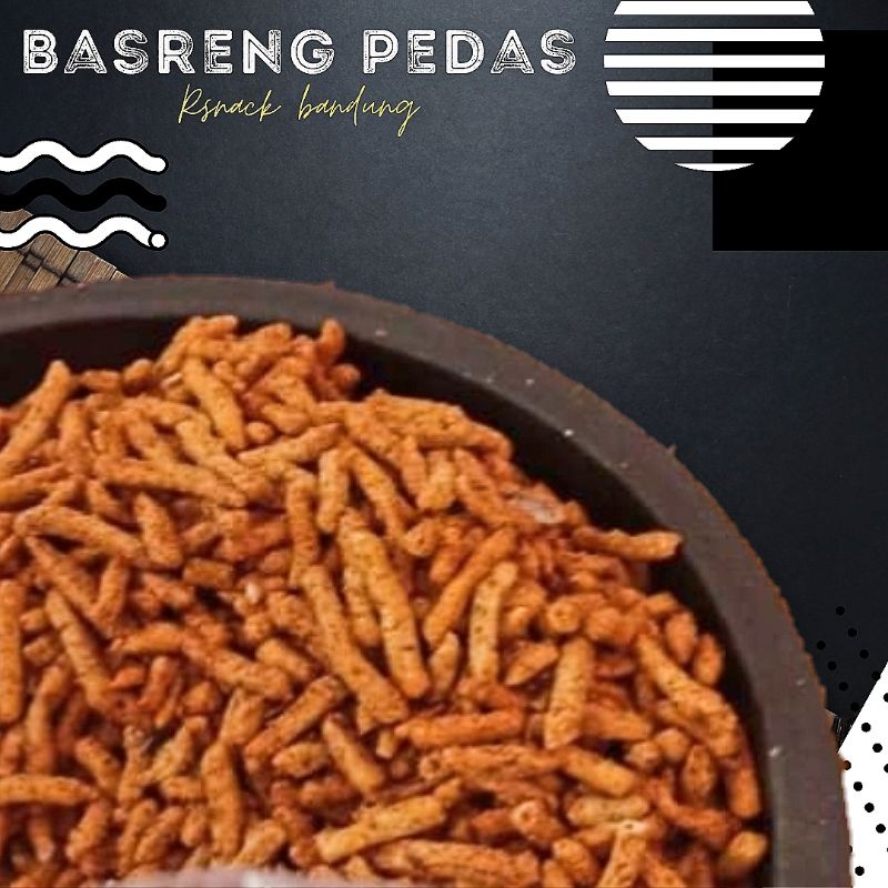 Basreng pedas koin baso goreng bandung renyah dan enak 500gr-Stik pedas biasa