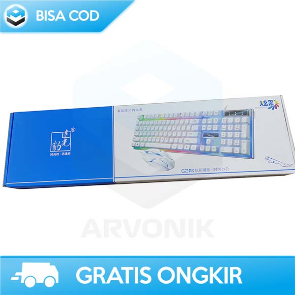 PAKET KEYBOARD MOUSE GAMING MECHANICAL RGB SWITCH DESAIN RETRO G21B