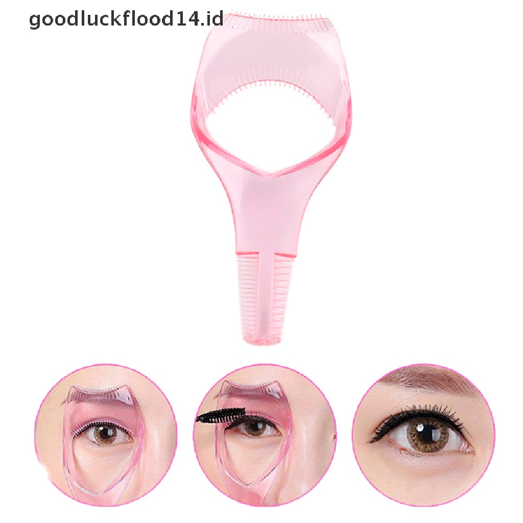 [OOID] 3in 1 Eye lash mascara shield guard eyelash curler applicator tool comb guide pa ID