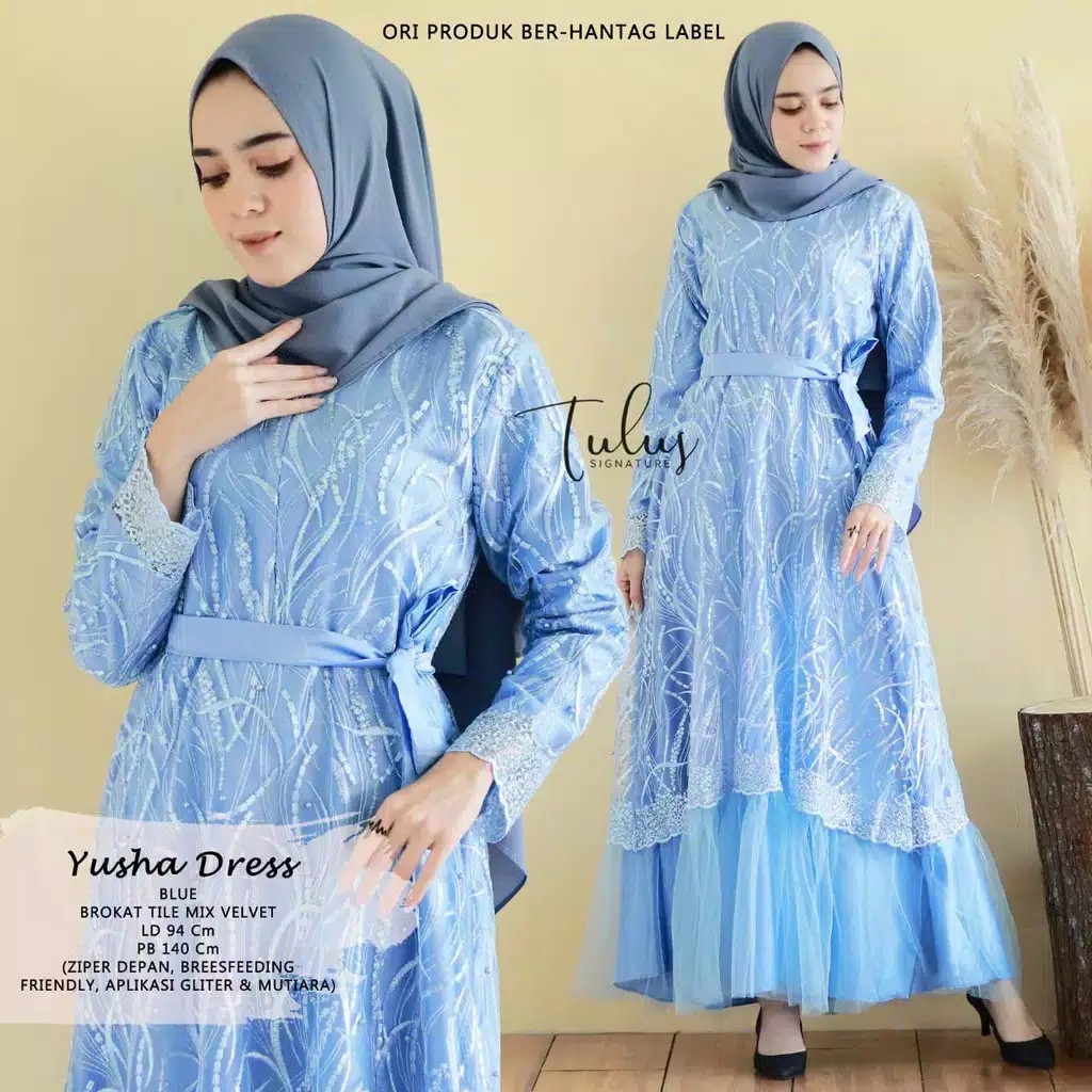 GAMIS TULLE MIX TUTU SHIMA / DRESS KEBAYA MODERN / BAHAN TILE RUBY MUTIARA / Pakaian baju busana mus