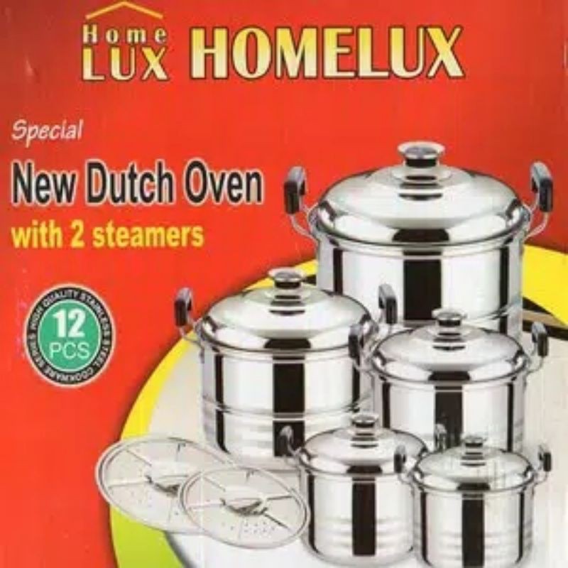PANCI SUSUN SET STEAMER STAINLESS STEEL DUTCH OVEN