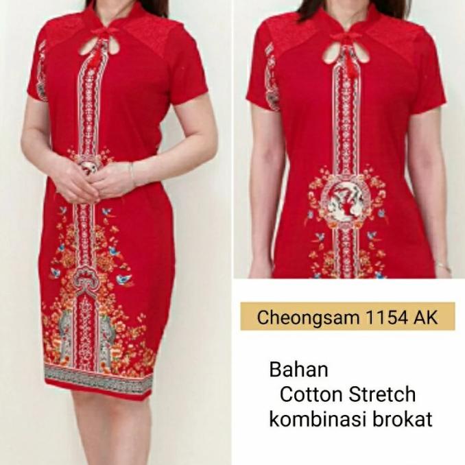 Dress Batik Wanita Cheongsam Imlek CNY Jumbo Big Size